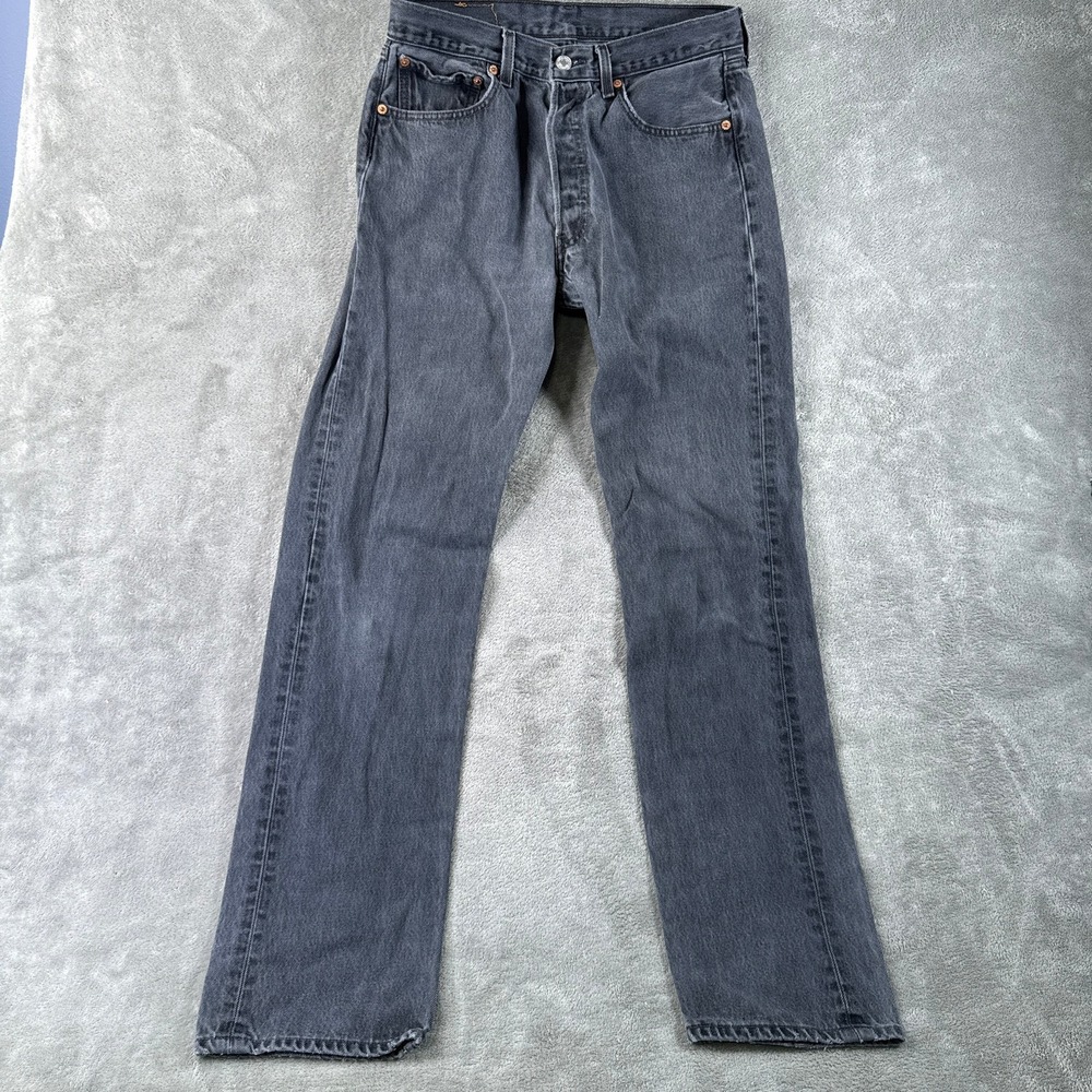 Vintage Levis 501 Jean Men 32x34 (Fits 29x32) Gray Straight Leg Button Fly Denim